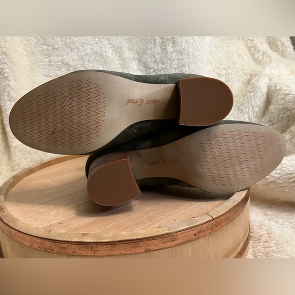 EUC Violet & Red Green Suede Leather Bow Janine Boots Size 6 - Picture 7 of 9